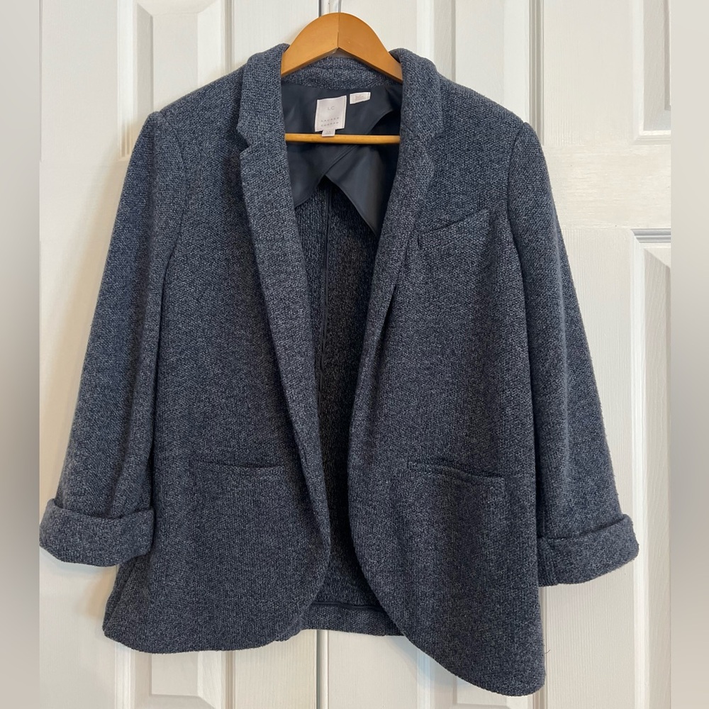 Lauren Conrad Knit Blazer size 16 with Shawl Collar, cuff/bracelet sleeves